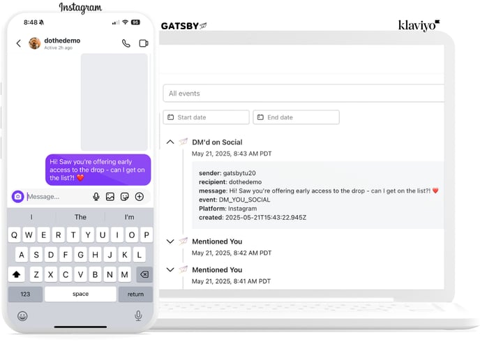 Gatsby Klaviyo DMd on Social Graphic 1