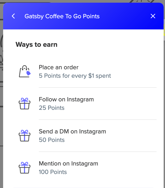 Gatsby Smile Instagram Points Preview Panel