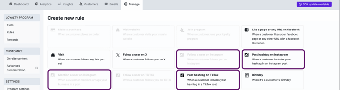 LoyaltyLion Rules Setup Gatsby