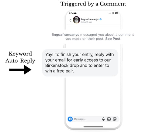 Trigger DM auto-reply Comment